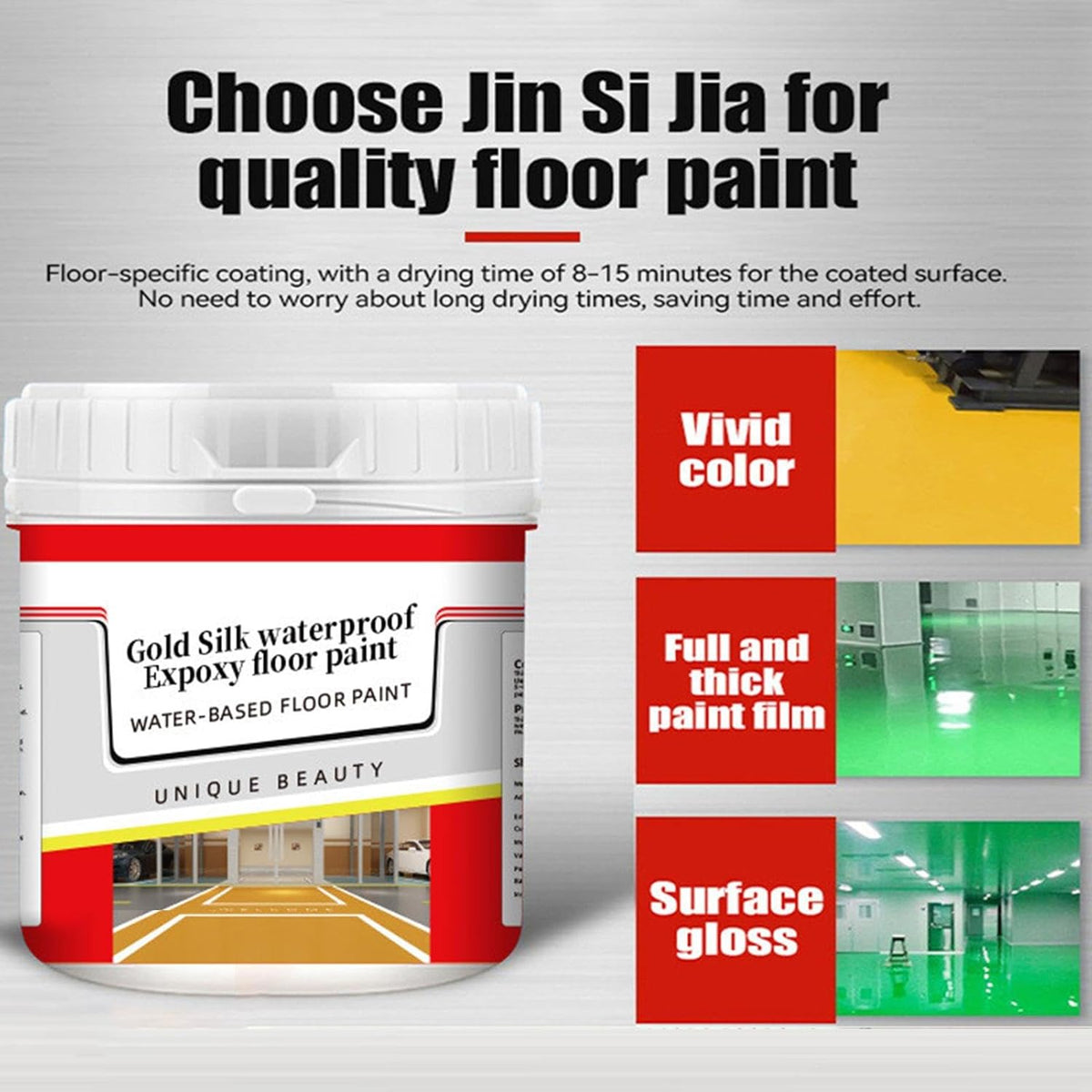 Quick & Dry Anti-Slip Water-Based Floor Paint, 250g Blue - Pack of 2