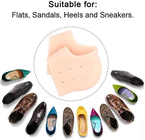 Heel Pain Relief Silicone Gel Heel Protector Socks - 1 Pair