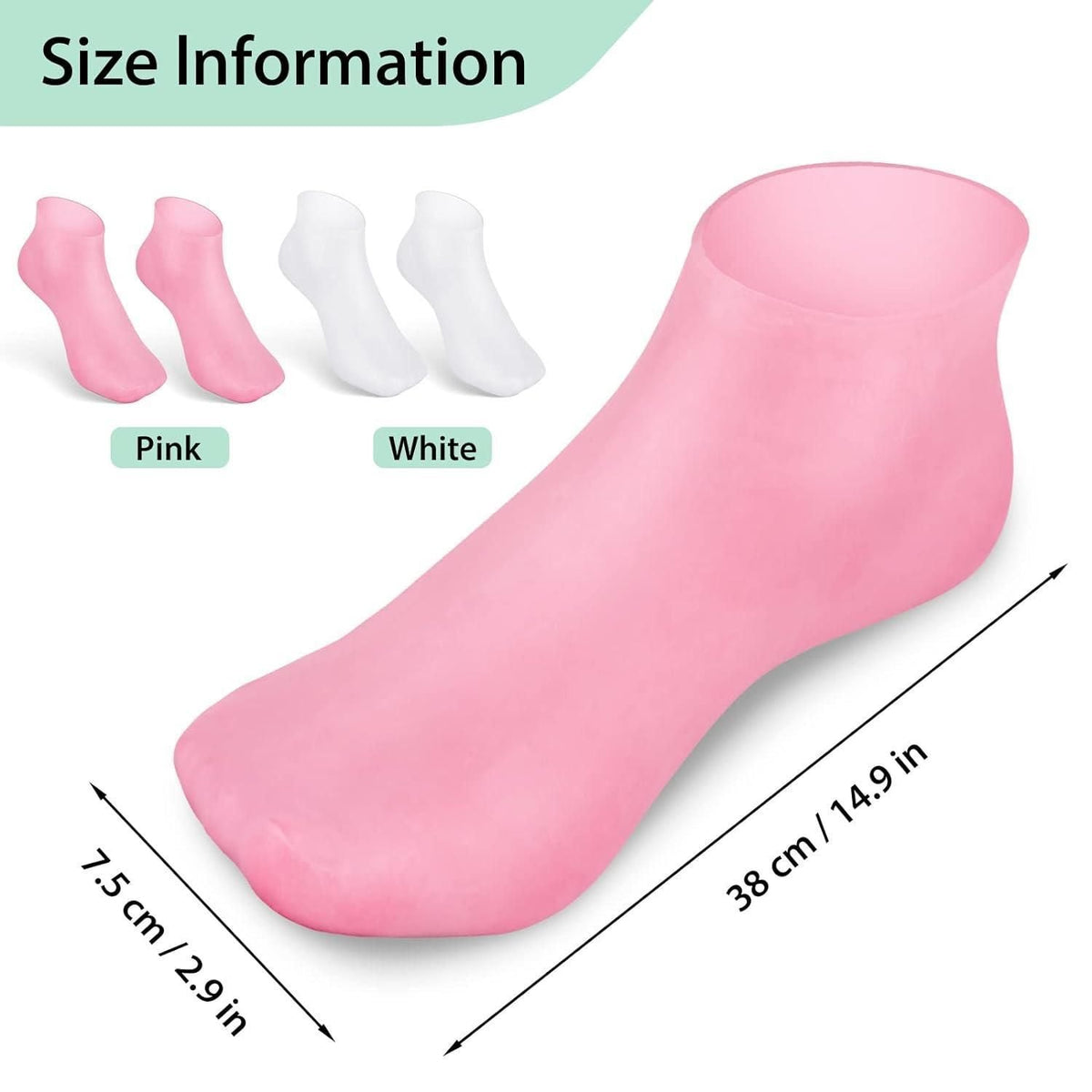 Silicone Moisturizing Socks for Dry Feet (1 Pair, Random Colour)