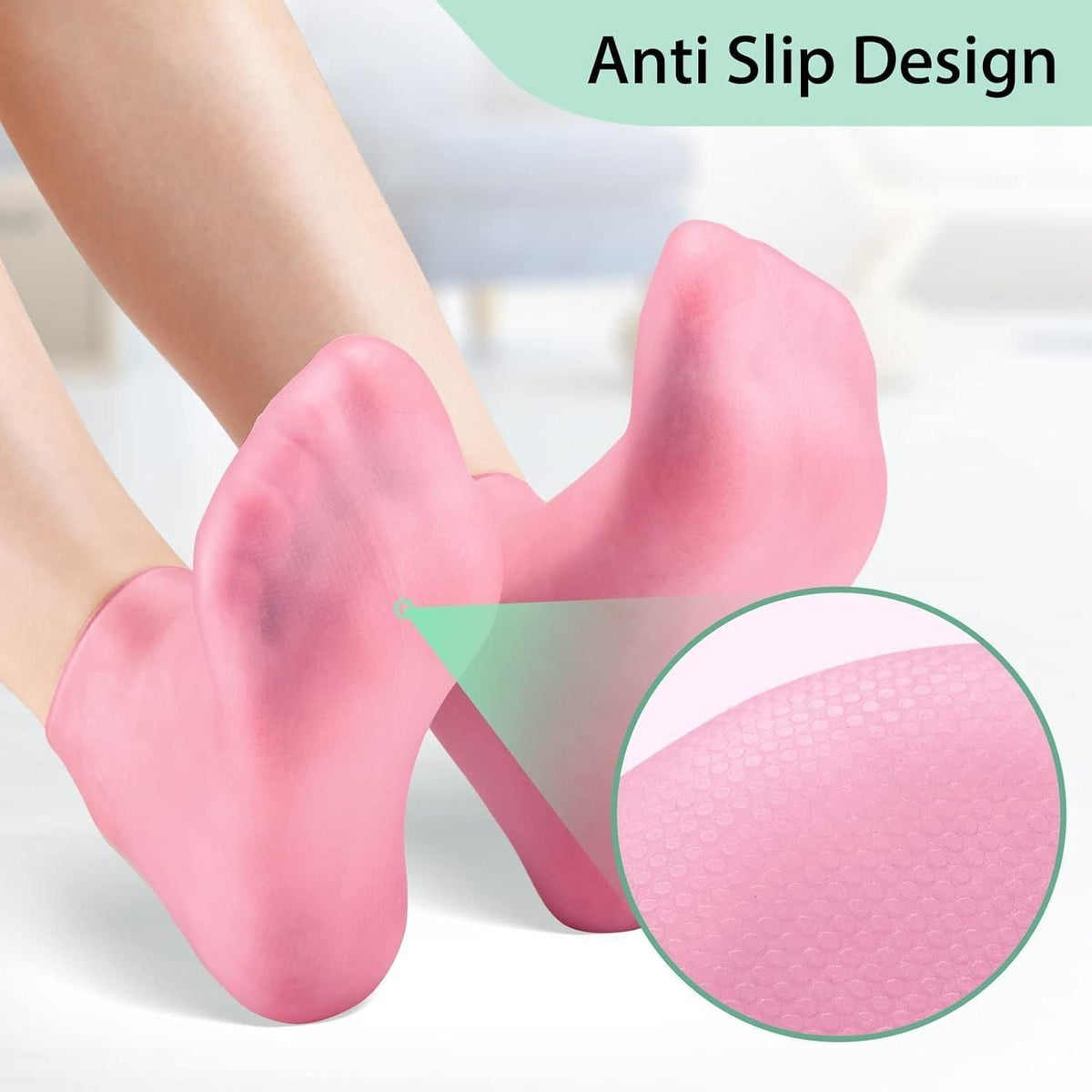 Silicone Moisturizing Socks for Dry Feet (1 Pair, Random Colour)