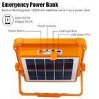 Solar Rechargeable LED Flood Light with Built-in Power Bank