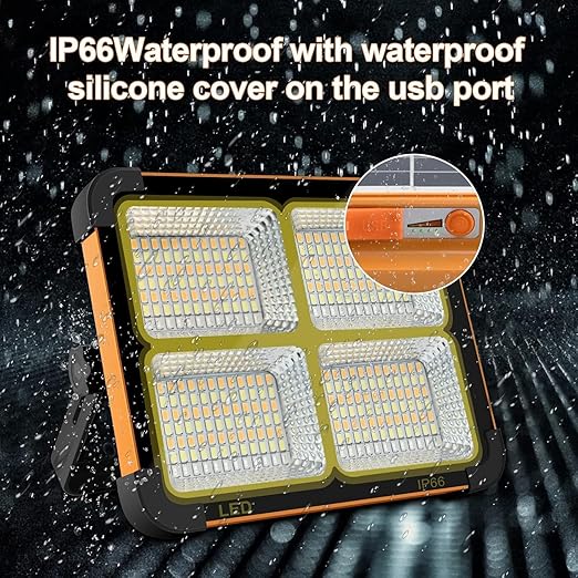 Solar Rechargeable LED Flood Light with Built-in Power Bank