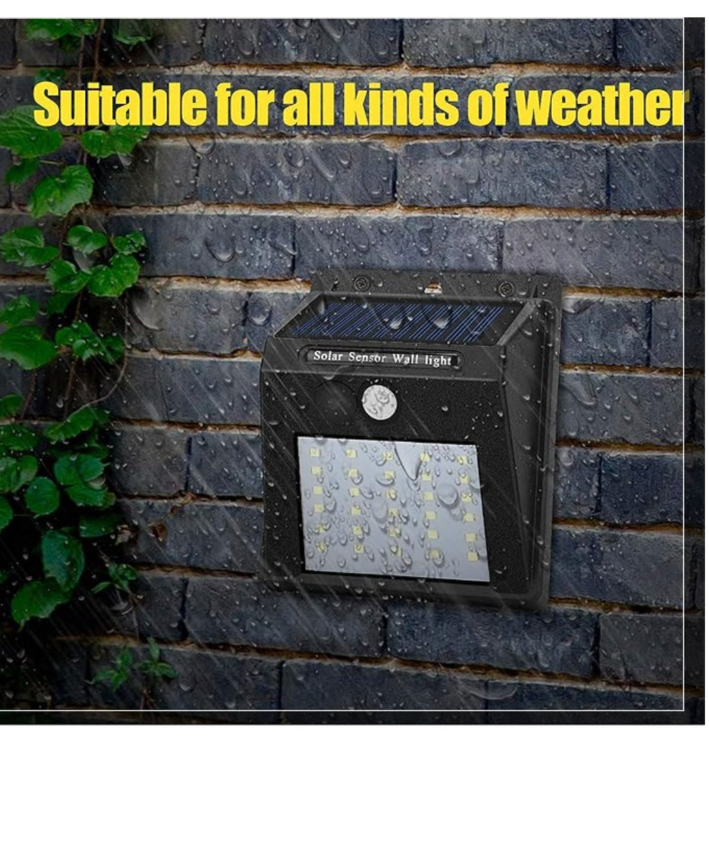 Solar LED Outdoor Wall Light with Motion Sensor for Garden and Pathway