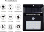 Solar LED Outdoor Wall Light with Motion Sensor for Garden and Pathway