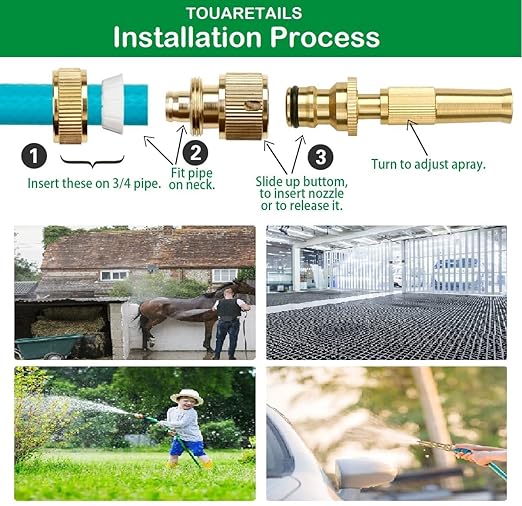 Brass Nozzle Water Spray for Garden Hose and Cleaning