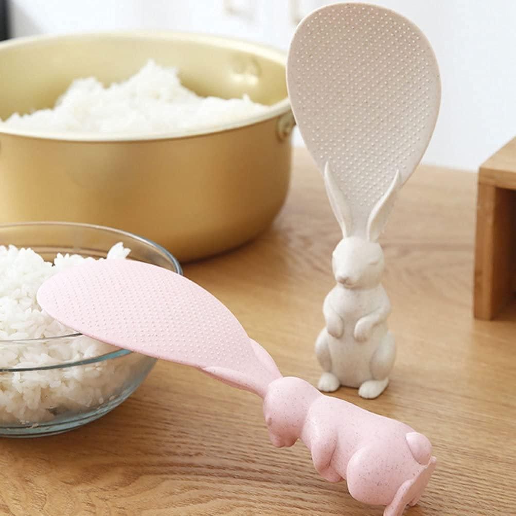 Rabbit Standing Non-Stick Rice Spoon in Random Color (Pack of 2)