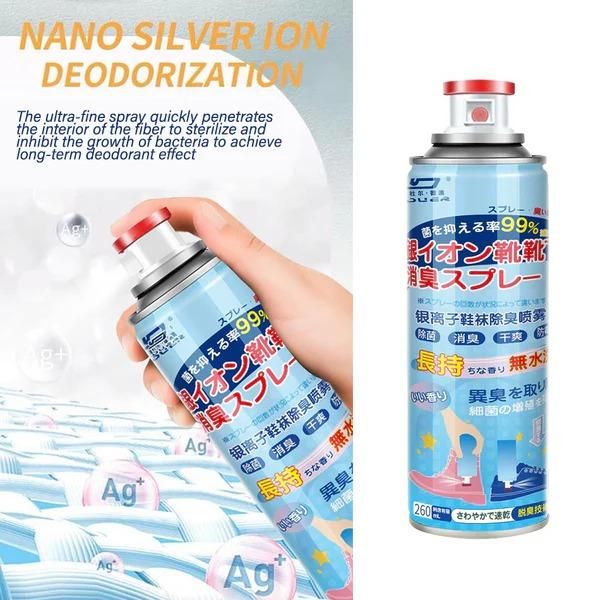 A 400g canister of shoe deodorant spray for neutralizing footwear odors