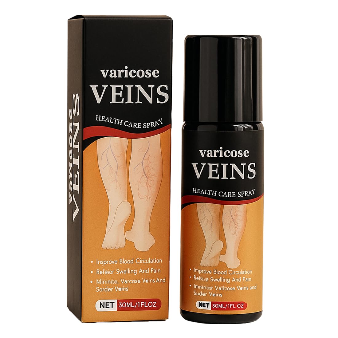 Bottle of Varicose Veins Health Care Spray with herbal liquid formula