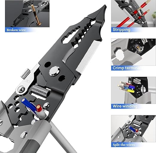 Wire Stripper and Cutter Pliers Tool with Chromium-Vanadium Steel