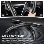 Universal Car Steering Wheel Cover - Carbon Fibre Texture