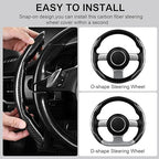 Universal Car Steering Wheel Cover - Carbon Fibre Texture