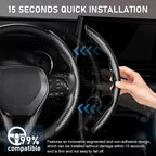 Universal Car Steering Wheel Cover - Carbon Fibre Texture