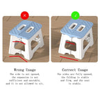 Folding Stool with Portable Handle - Compact Plastic Step Stool