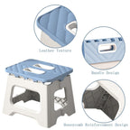 Folding Stool with Portable Handle - Compact Plastic Step Stool
