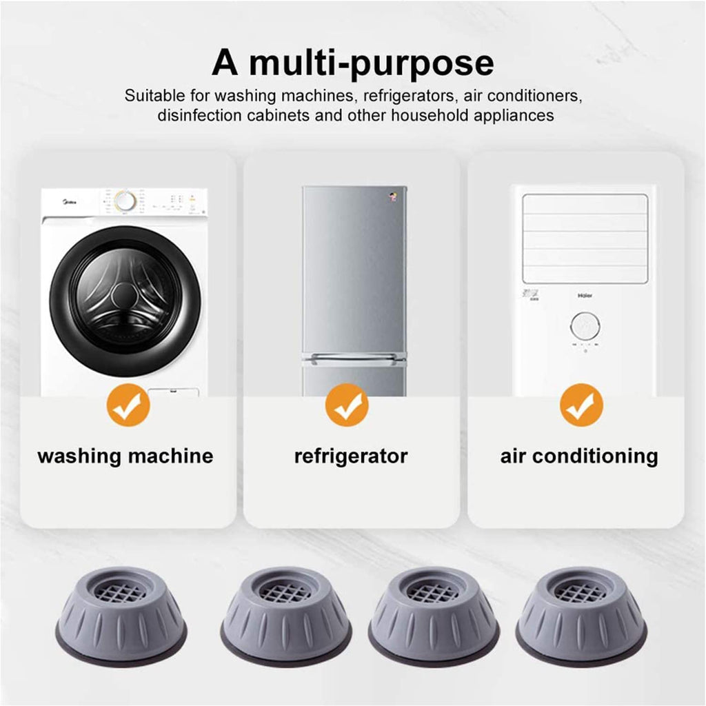 Anti-Vibration Pads for Washing Machine, 4-Piece Shock Absorber Feet Set
