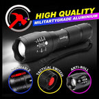 Metal LED Flashlight with 5 Lighting Modes and Zoom Function for Outdoor Use