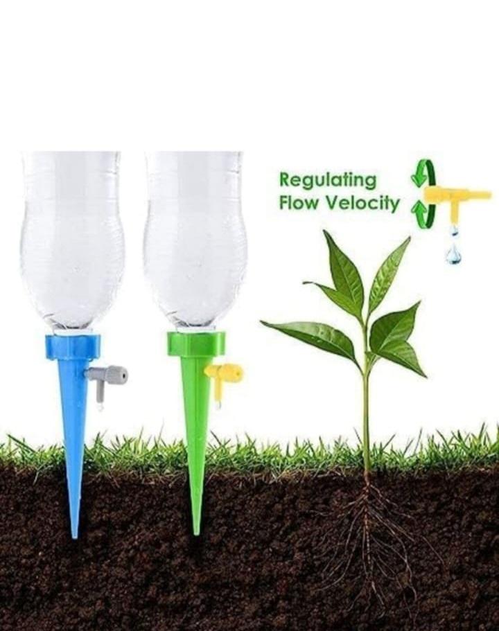 Self Watering Spikes for Plants with Adjustable Flow Control, Pack of 2