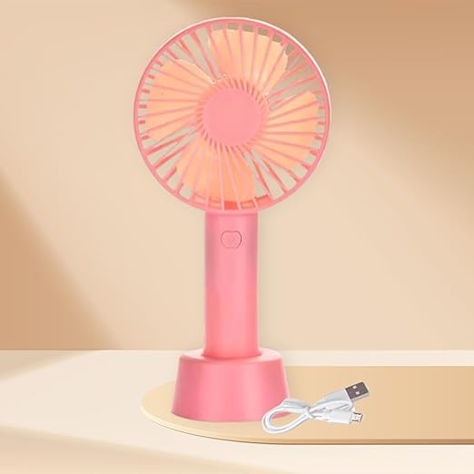 A handheld mini plastic USB fan in a sleek portable design