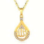 Allah Diamond Pendant Necklace with Copper Metal Chain