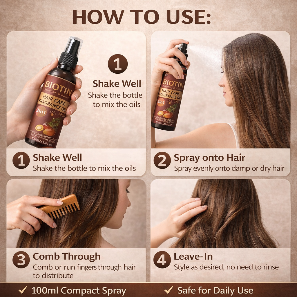 3-in-1 Rosemary & Batana Hair Oil Spray, 100ml, 100ml