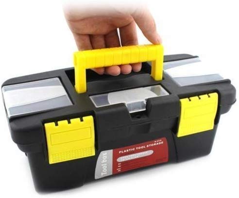 Compact Plastic Tool Box with Organizer for Household Maintenance
