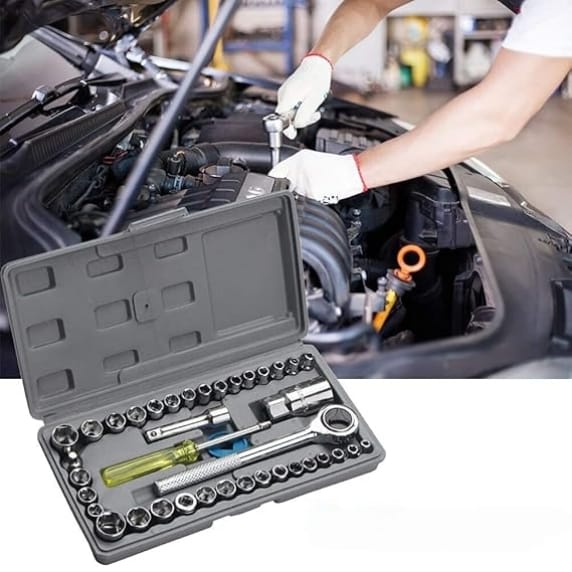 40 Piece Combination Socket Toolkit with Alloy Steel Construction