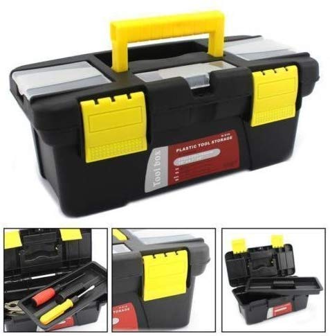 Compact Plastic Tool Box with Organizer for Household Maintenance