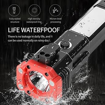 Portable LED Flashlight Multifunctional Work Light Power Bank (Pack Of 2)
