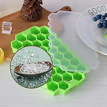 Flexible Silicone Honeycomb Ice Cube Trays, Set of 3