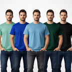 Round Neck Cotton T-Shirts with Half Sleeves - Pack of 4
