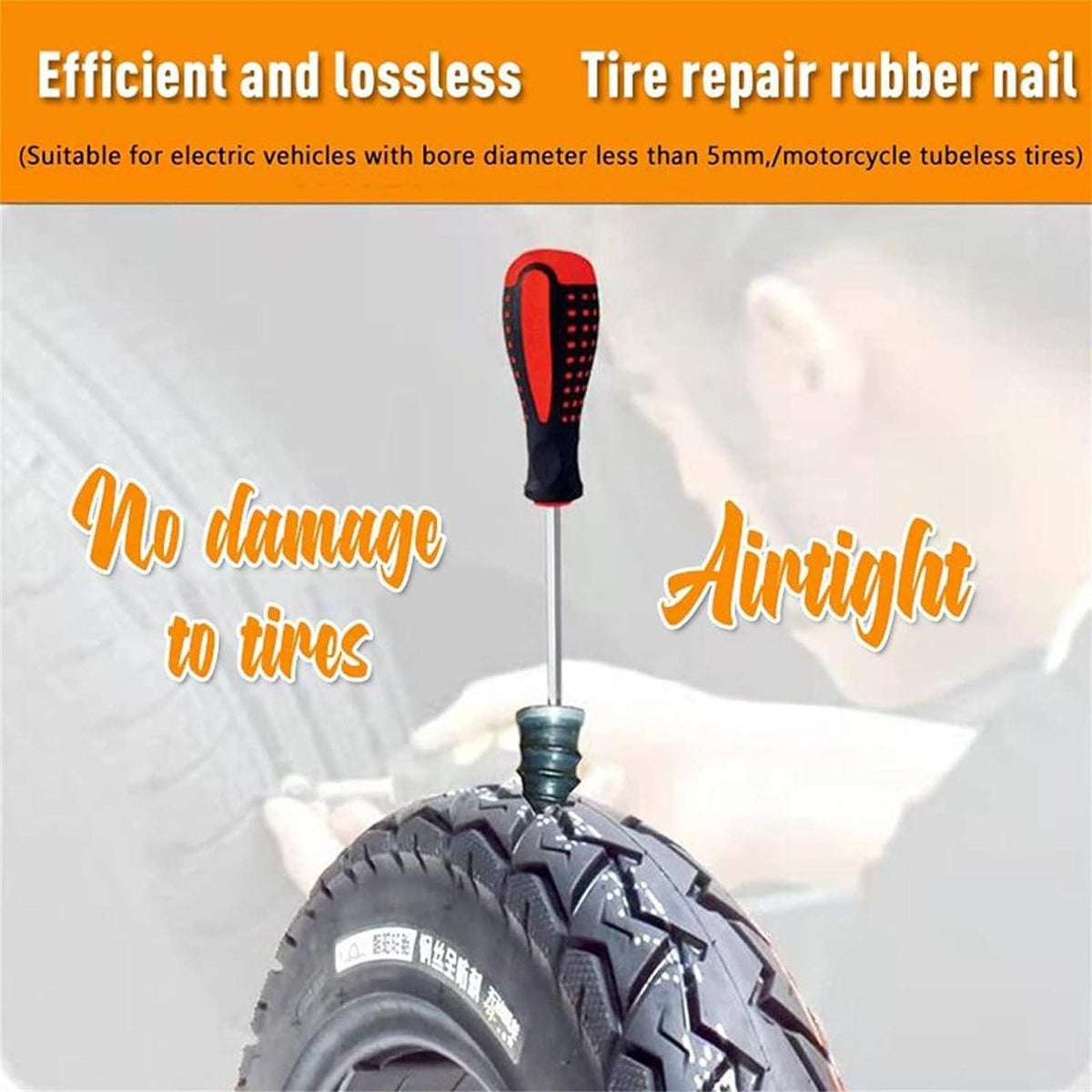 Motorcycle and Car Tire Repair Nails for Punctures (Pack of 10)
