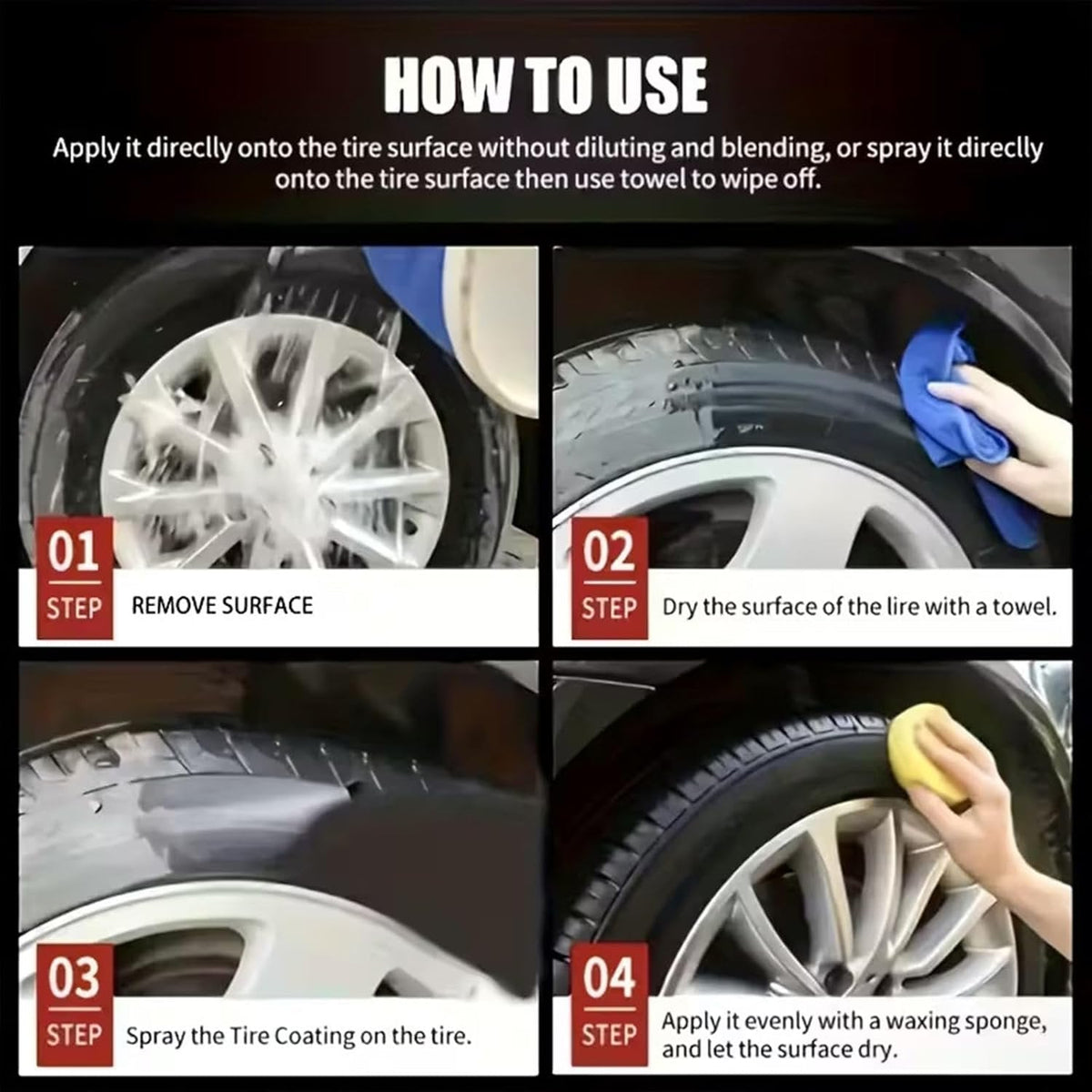 Tire Polishing Paste for Blackening and Deep Nourishment, 50g (Pack of 2)
