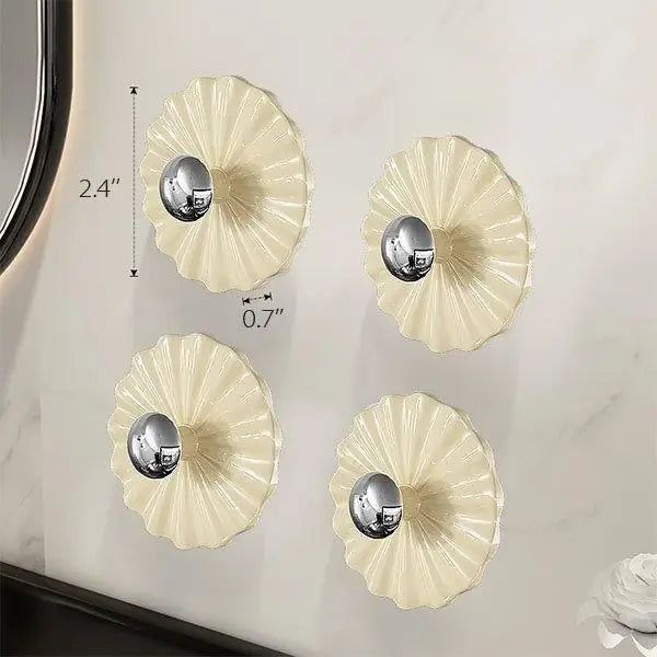 Petal Shaped Adhesive Wall Hooks, pack of 5