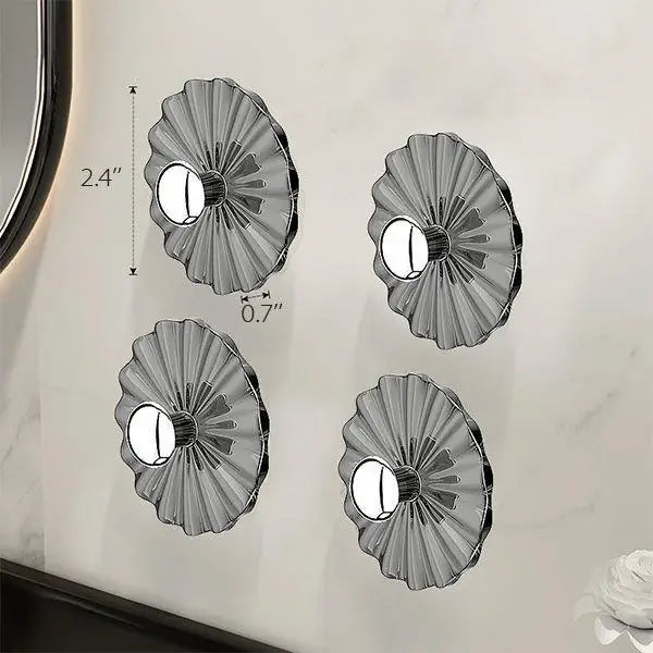 Petal Shaped Adhesive Wall Hooks, pack of 5