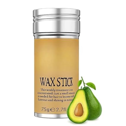 A single hair wax stick for flyaway control on a white background