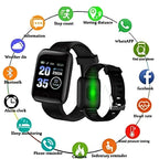 D 116 Smart Fitness Band with wrist strap and digital display screen