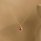Alexandrite Birthstone Pendant with Gold Plated Chain
