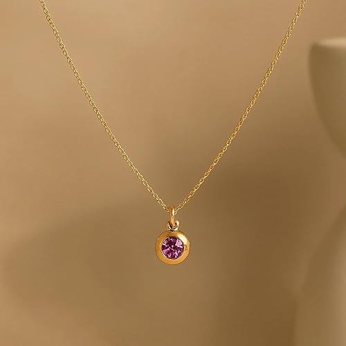 Alexandrite Birthstone Pendant with Gold Plated Chain