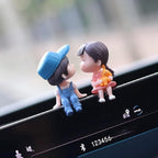 Cartoon couple doll figurine for car dashboard display