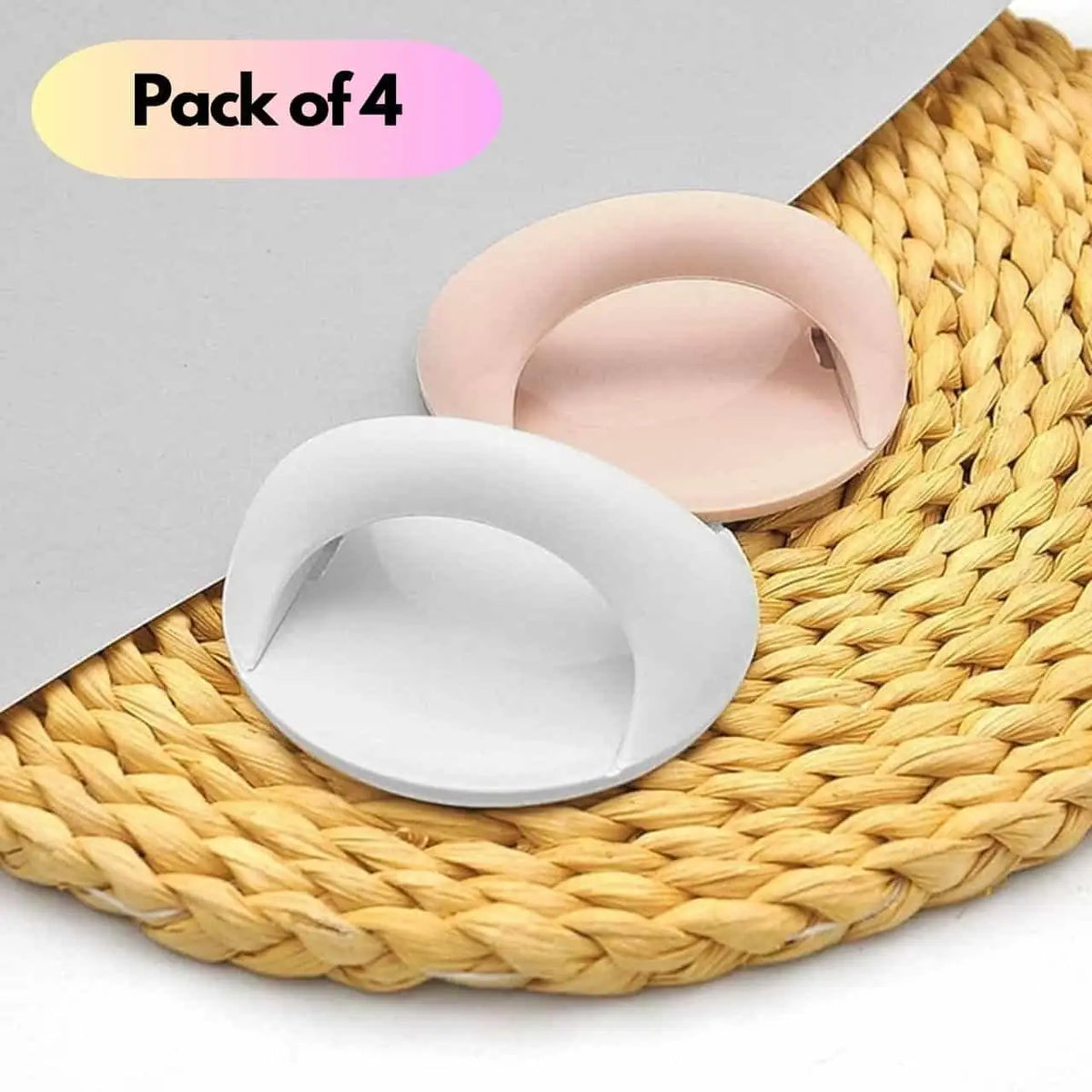 Set of four plastic self-stick instant handles for sliding windows and cabinets
