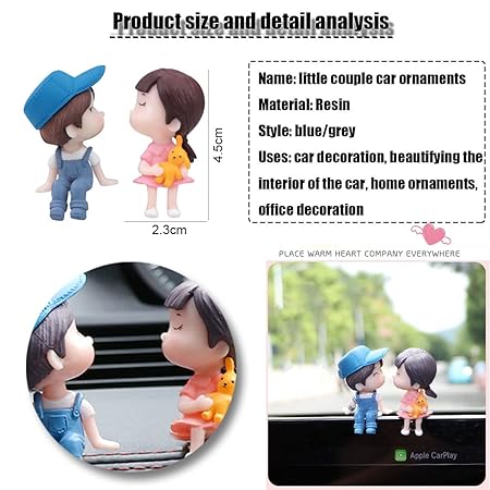 Cartoon Couple Doll Figurine for Car Dashboard